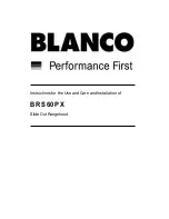 Blanco BRS60PX Instructions For The Use And Care And Installation preview