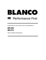 Blanco BRU5G Use And Care And Installation Instructions preview