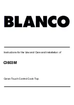 Blanco CI603M Instructions For The Use And Care And Installation preview