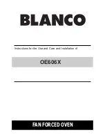 Blanco OE606X Instructions For The Use And Care And Installation preview