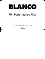 Preview for 1 page of Blanco Oven Installation Manual