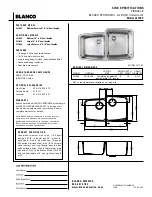 Blanco PERFORMA 441003 Specifications предпросмотр