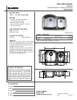 Blanco Stellar 1.6 Bowl Undermount 441022 Specifications preview