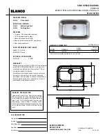 Blanco STELLAR 441024 Specification Sheet предпросмотр