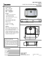 Preview for 1 page of Blanco Stellar Medium Single Bowl 441025 Specifications