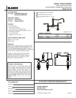 Blanco Traditional Kitchen Faucet Bridge Without Side Spray 157-144 Specifications preview