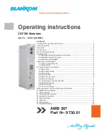 Предварительный просмотр 1 страницы Blankom AMB 307 Operating Instructions Manual