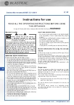 Preview for 4 page of Blastrac BDC-22-110V Instruction Manual