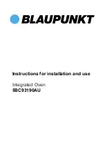 Preview for 1 page of Blaupunkt 5BC93190AU Instructions For Installation And Use Manual