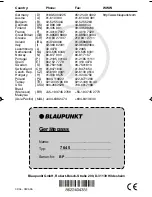 Предварительный просмотр 31 страницы Blaupunkt 7 645 170 310 Operating Instructions Manual