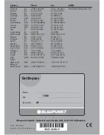 Preview for 33 page of Blaupunkt 7 646 070 310 Operating Instructions Manual