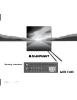 Предварительный просмотр 1 страницы Blaupunkt ACD 9430 Operating Instructions Manual