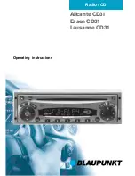 Предварительный просмотр 1 страницы Blaupunkt ALICANTE Alicante CD31 Operating Instructions Manual