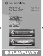 Предварительный просмотр 1 страницы Blaupunkt ALICANTE MP36 Installation Instructions Manual