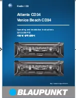 Предварительный просмотр 1 страницы Blaupunkt Atlanta CD34 Operating And Installation Manual