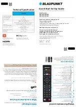 Blaupunkt BF32H2322CGKB Operating Instructions Quick Start Set Up Manual предпросмотр