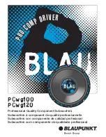 Preview for 1 page of Blaupunkt Blau PCwg100 User Manual