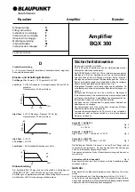 Предварительный просмотр 1 страницы Blaupunkt BQX 300 Fitting Instructions Manual