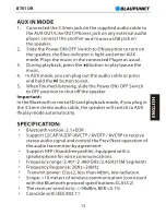 Preview for 15 page of Blaupunkt BT01OR Owner'S Manual