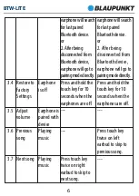 Предварительный просмотр 8 страницы Blaupunkt BTW-LITE Instruction Manual
