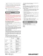 Preview for 2 page of Blaupunkt BX-S1 Manual