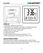 Preview for 20 page of Blaupunkt CL02WH Owner'S Manual