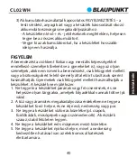 Preview for 47 page of Blaupunkt CL02WH Owner'S Manual