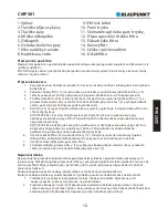 Предварительный просмотр 13 страницы Blaupunkt CMP301 Owner'S Manual