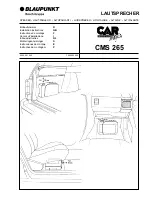 Blaupunkt CMS 265 Installation Instructions preview