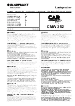 Blaupunkt CMW 252 Installation Instructions preview