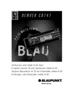 Blaupunkt Denver CD147 Owner'S Record предпросмотр