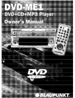 Предварительный просмотр 1 страницы Blaupunkt DVD-ME1 Owner'S Manual