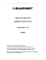 Preview for 2 page of Blaupunkt ENDEAVOUR 101G User Manual