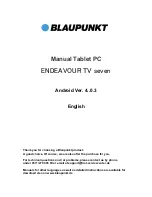 Blaupunkt ENDEAVOUR TV seven Manual preview