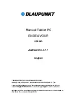 Preview for 1 page of Blaupunkt Endeavour Manual