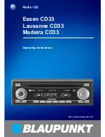 Предварительный просмотр 1 страницы Blaupunkt Essen CD33 Operating Instructions Manual