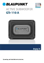 Blaupunkt GTr 110 A Operating And Installation Instructions preview