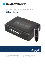 Blaupunkt GTw 190 A Installation Manual preview