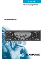 Предварительный просмотр 1 страницы Blaupunkt Heidelberg CD50 Operating Instructions Manual