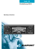 Предварительный просмотр 1 страницы Blaupunkt Heidelberg CD51 Operating Instructions Manual