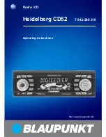 Предварительный просмотр 1 страницы Blaupunkt HEIDELBERG CD52 Operating Instructions Manual