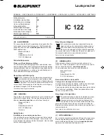 Blaupunkt IC 122 Installation Instructions Manual preview