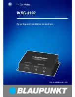 Blaupunkt IVSC 1102 Operating And Installation Instructions preview