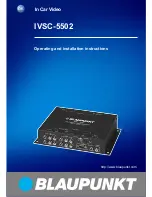 Preview for 1 page of Blaupunkt IVSC-5502 Operating And Installation Manual