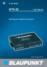 Blaupunkt IVTV-03 Operating And Installation Instructions preview