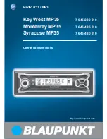 Предварительный просмотр 1 страницы Blaupunkt Key West MP35 Operating Instructions Manual