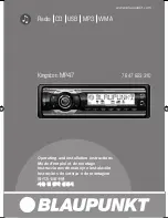 Предварительный просмотр 1 страницы Blaupunkt Kingston MP47 Operating And Installation Instructions