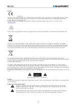 Preview for 4 page of Blaupunkt KR12SL Owner'S Manual