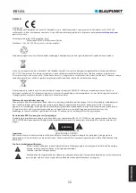 Preview for 54 page of Blaupunkt KR12SL Owner'S Manual