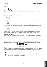 Preview for 59 page of Blaupunkt KR12SL Owner'S Manual